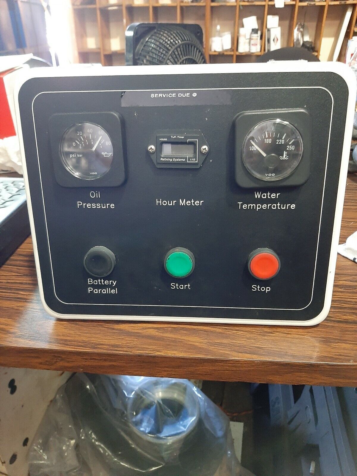 GENERATOR START / STOP CONTROL PANEL W/ GAUGES & BATTERY PARALLEL SWITCH