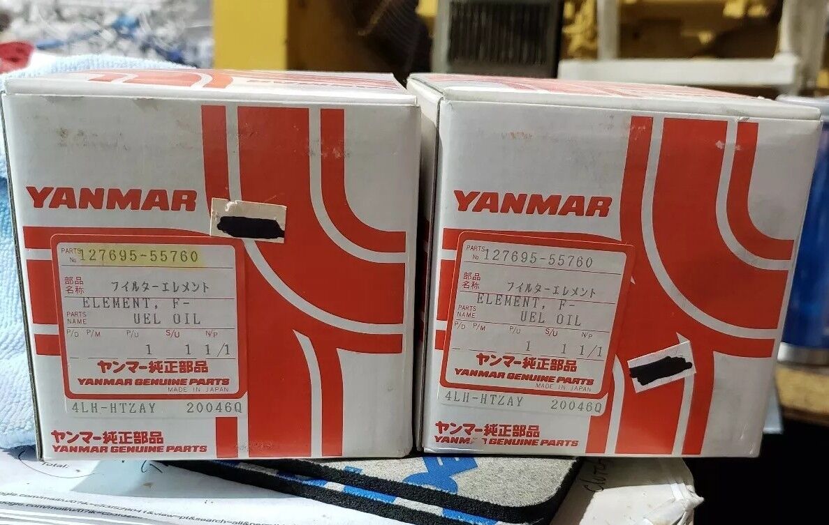 2 ORIGINAL OEM YANMAR ELEMENT FUEL OIL #127695-55760  FOR 4LH-HTZAY NEW