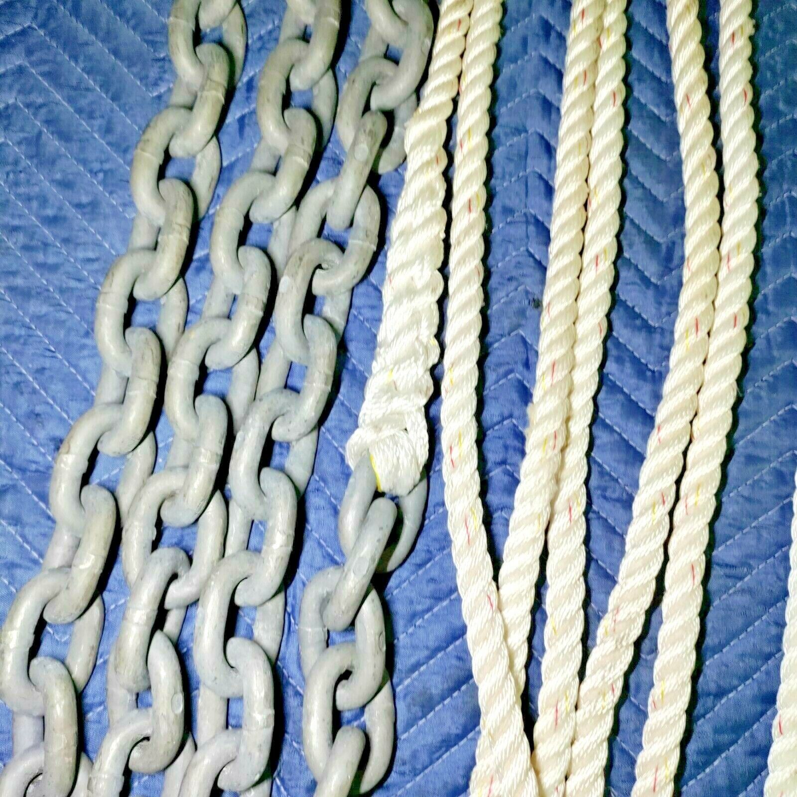 ANCHOR LINE 70 FEET OF 3/4 INCH LINE SHACKLED TO 30 FEET OF (C-5) 1/2 INCH CHAIN