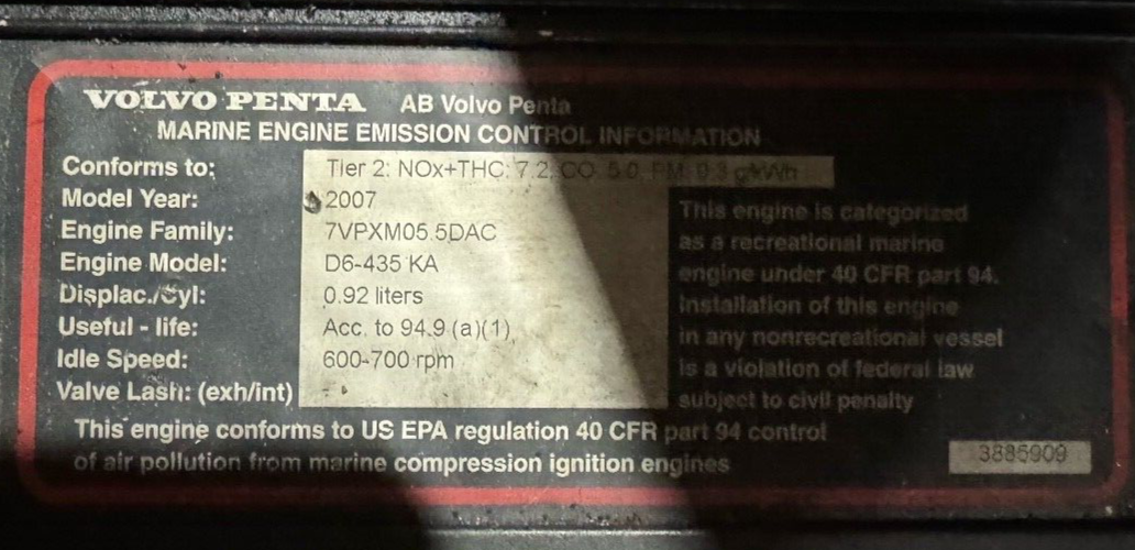 Volvo Diesel Marine Engine D6-435 KA