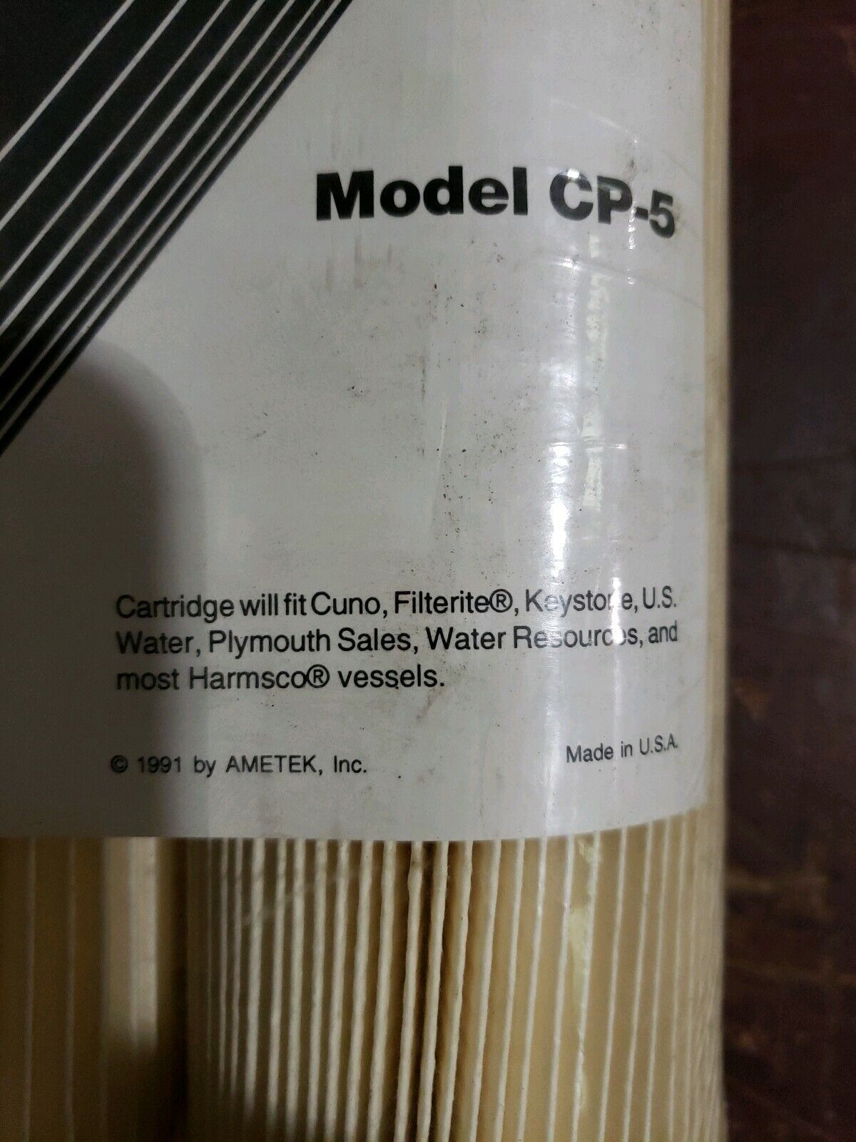 PACK OF ( 2 ) AMETEK 5 MICRON CP-5 WATER SEDIMENT CARTRIDGES 9 3/4 " X 2 5/8"