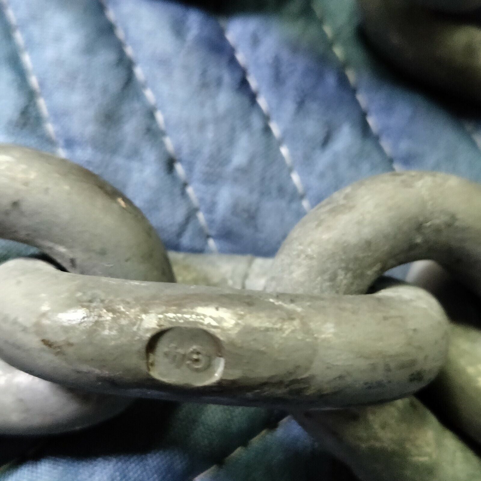 ANCHOR LINE 100 FT OF 3/4"  LINE SHACKLED TO 30 FEET OF (G-4) 1 3/4 IN CHAIN NOS