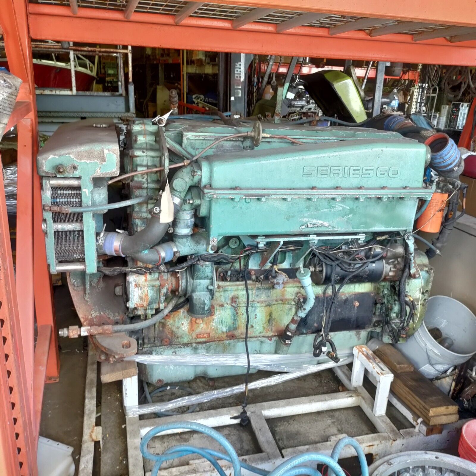 DETROIT DIESEL SERIES 60 MARINE DIESEL ENGINE 14 LITRE BOBTAIL USED 640 HP.
