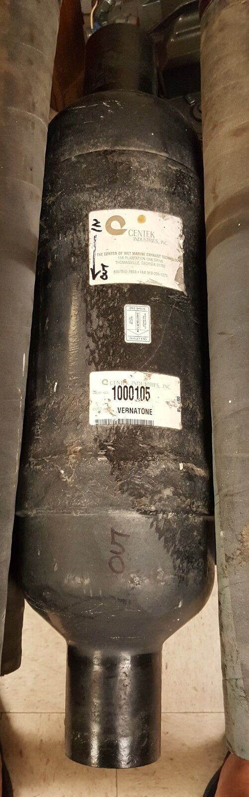 Centek 1000105 3.50 VERNATONE ROUND MUFFLER USED