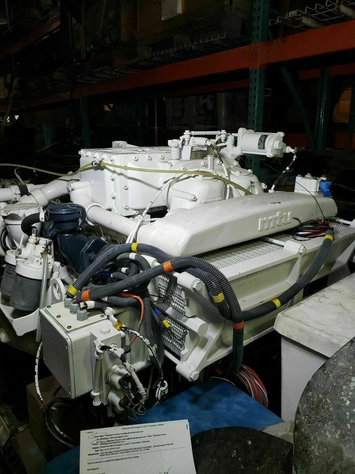 MTU 8V-183 660 HP. MARINE BOB-TAIL ENGINE ( Professionally Re-Built ) 200 Hours