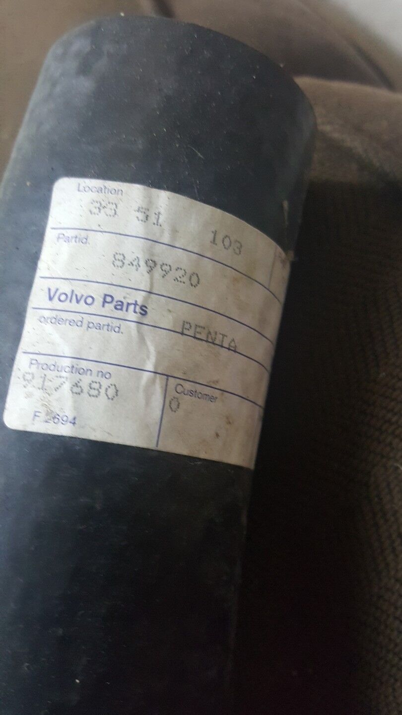 849920 Volvo Penta Radiator Hose, New Genuine OEM Part