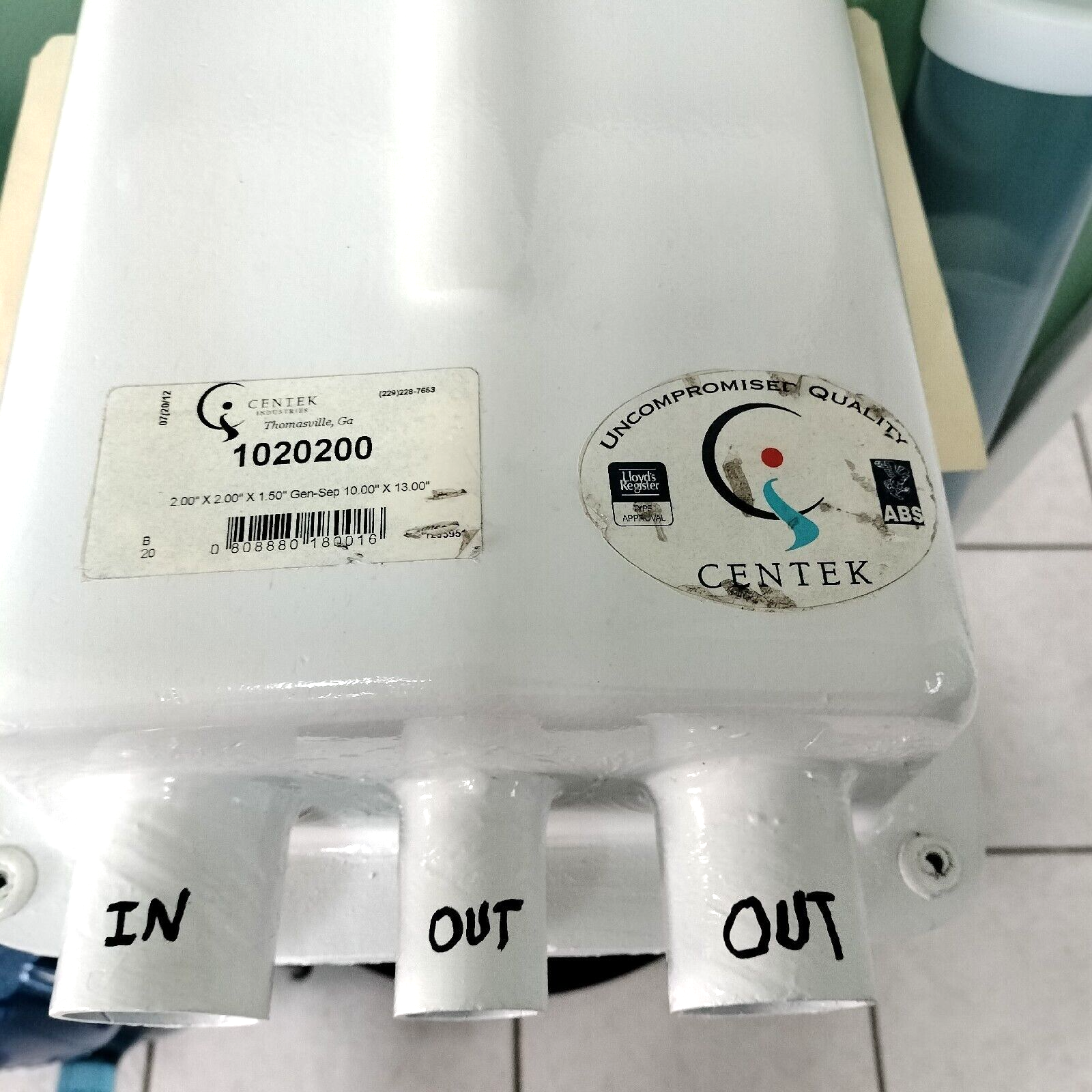 1020200 CENTEK GENERATOR WATER / EXHAUST SEPARATOR 2 INCH W/ 1 1/2 INCH DRAIN