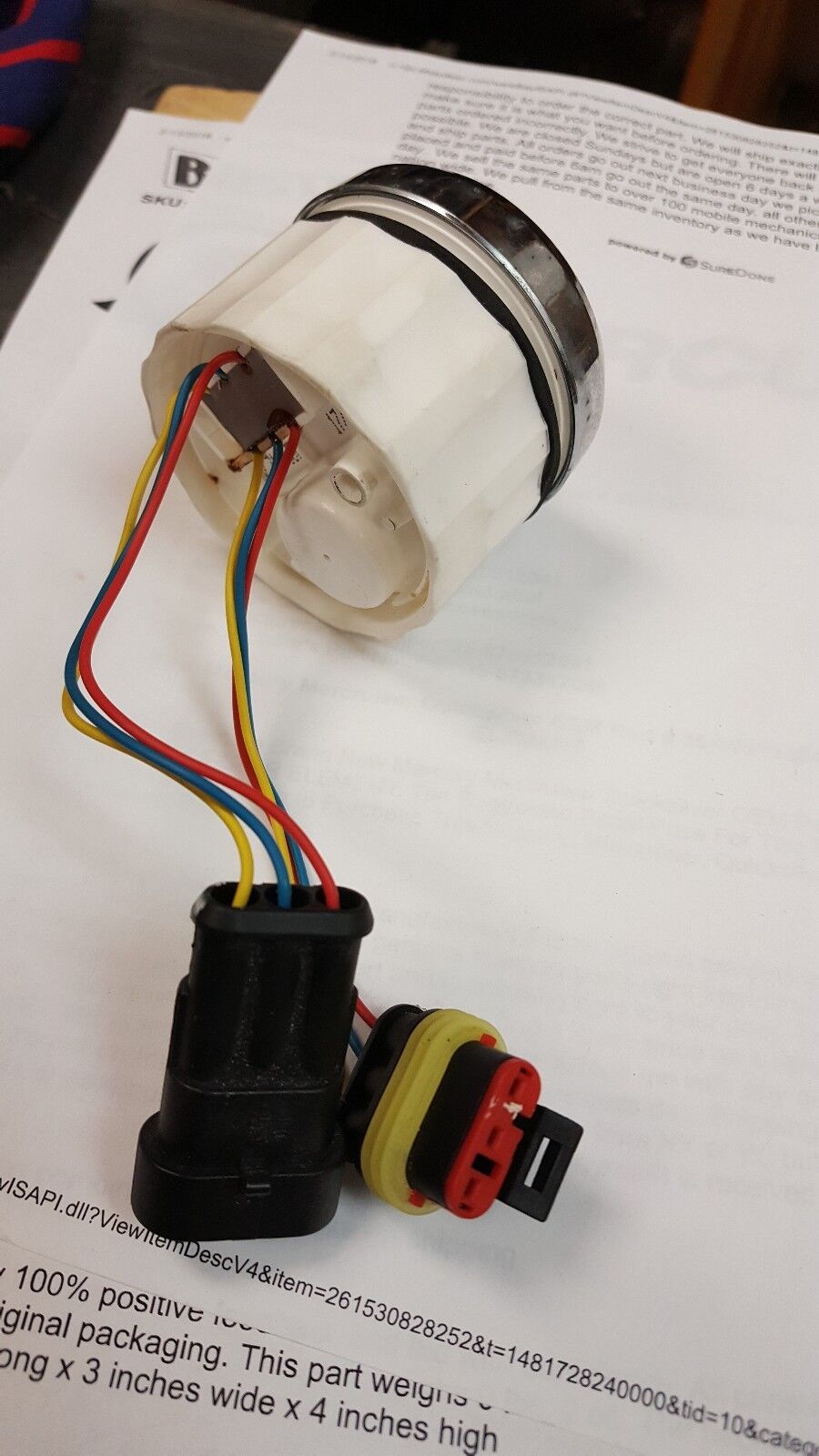 VDO Temperature Temp. Analog Gauge 2" Dial 0-250 F 40-120 C PRE-OWNED