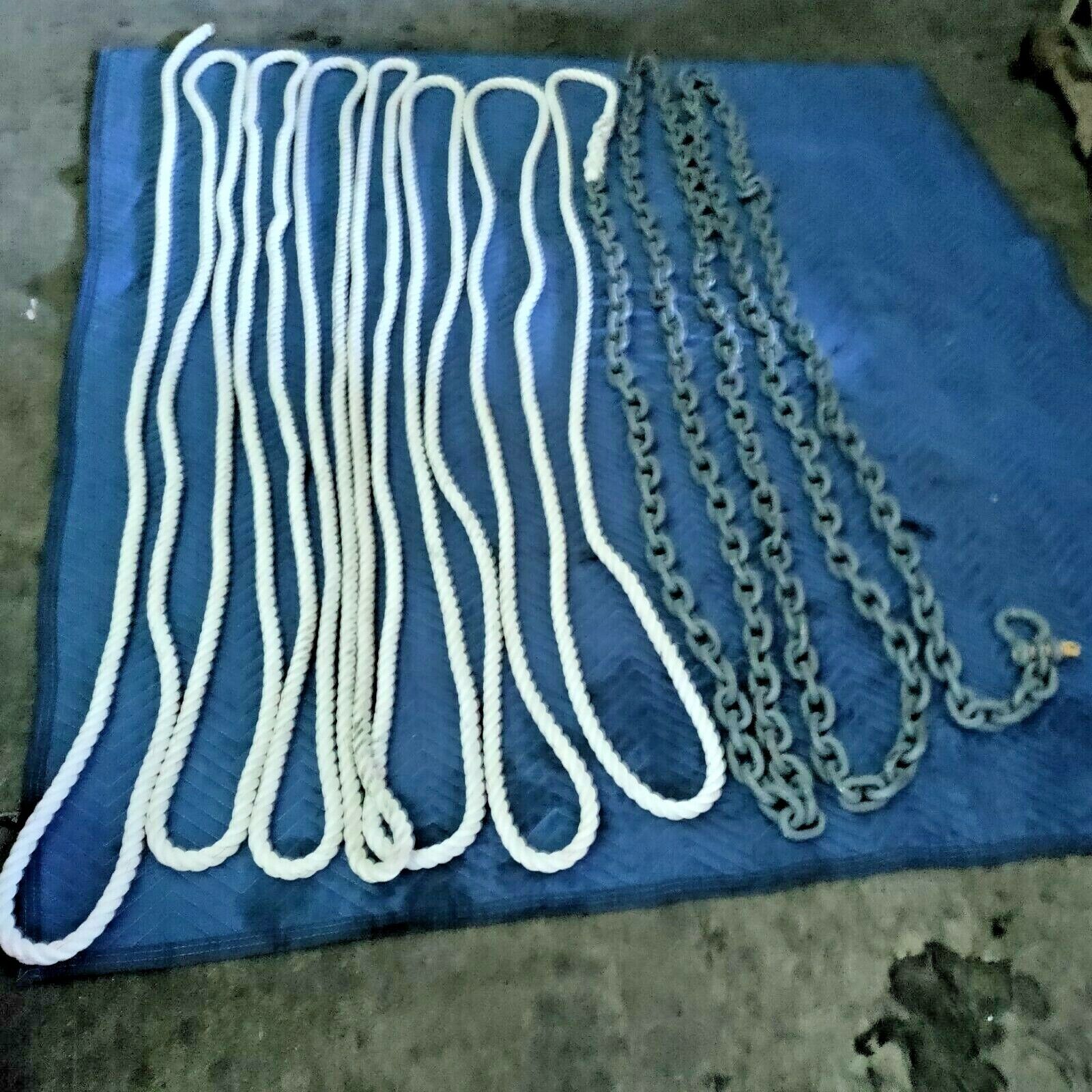 ANCHOR LINE 100 FT OF 3/4" LINE SHACKLED TO 30 FEET OF (G-4) 1 3/4 IN CHAIN NOS