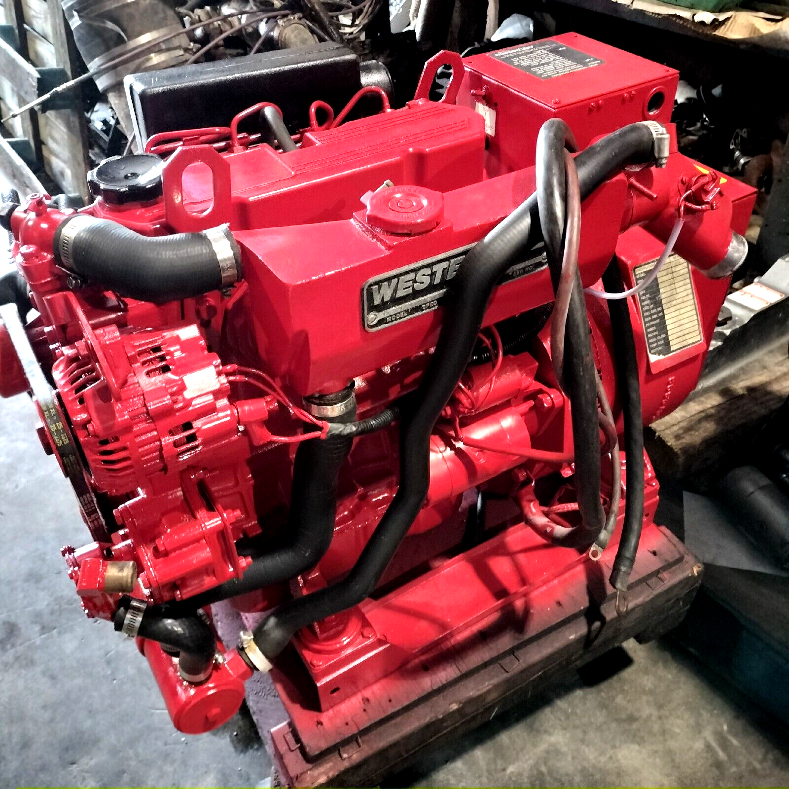 WESTERBEKE 12.5 -BTDB DIESEL 4 CYL. MARINE GENERATOR 12.5 KW USED 884 HOURS