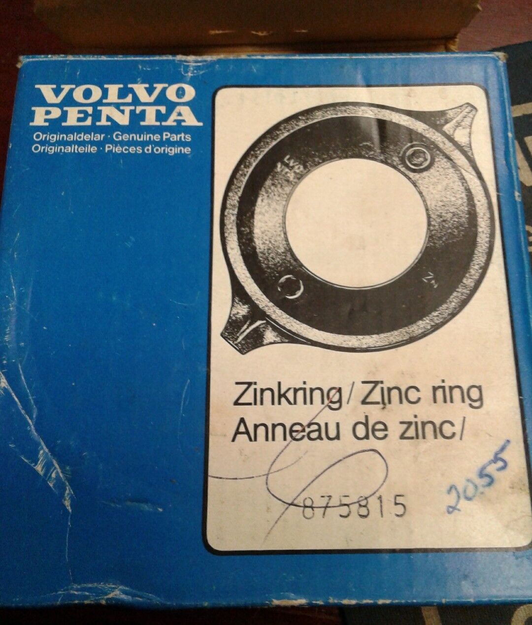 OEM VOLVO PENTA 875815-3, 8758153, 875815 Volvo Penta Zinc Ring; OEM NEW