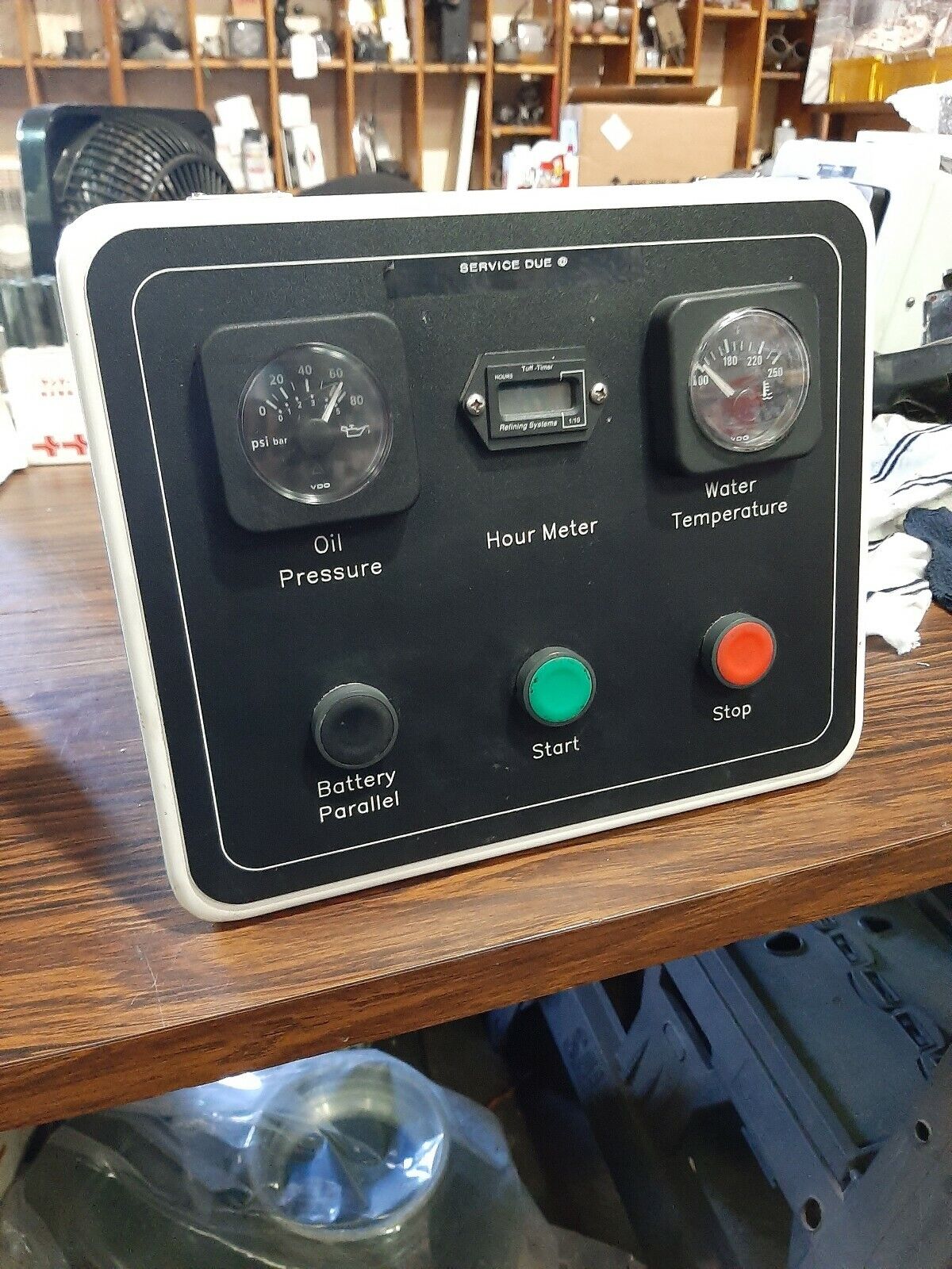 GENERATOR START / STOP CONTROL PANEL W/ GAUGES & BATTERY PARALLEL SWITCH