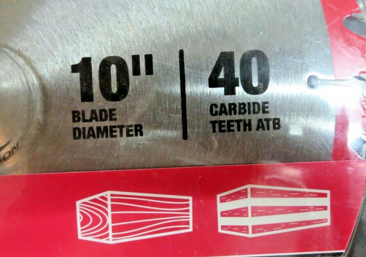 NEW / ADMIRAL CONSTRUCTION 10" BLADE DIAMETER / 40 CARBIDE TEETH ATB