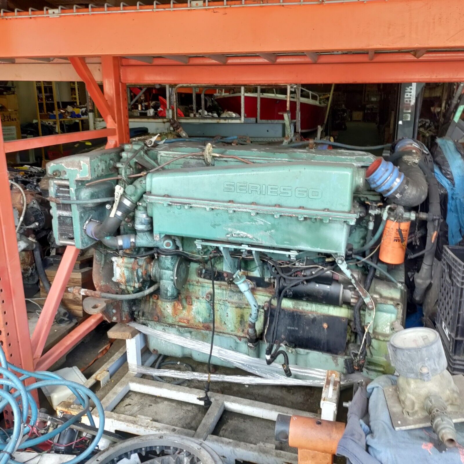 DETROIT DIESEL SERIES 60 MARINE DIESEL ENGINE 14 LITRE BOBTAIL USED 640 HP.