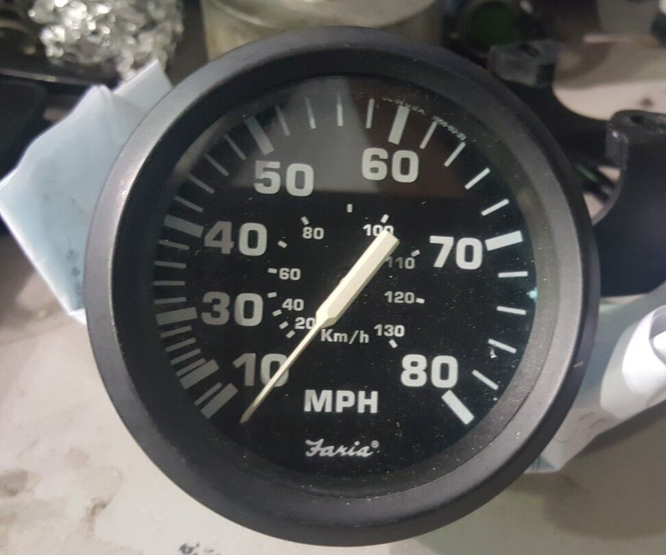 Faria Boat Speedometer Gauge SE9460J | Euro Black Series 3 1/4 Inch