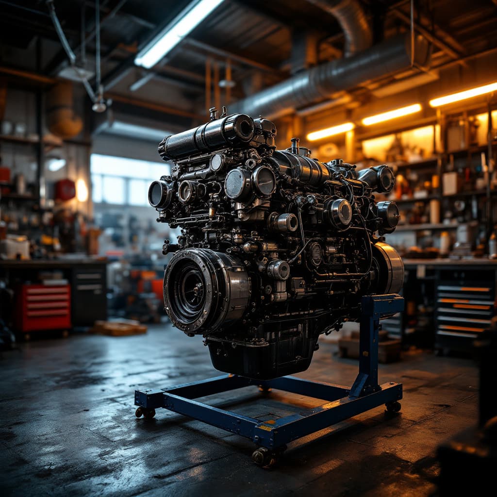Marine diesel engine in the Yachts & Diesels warehouse