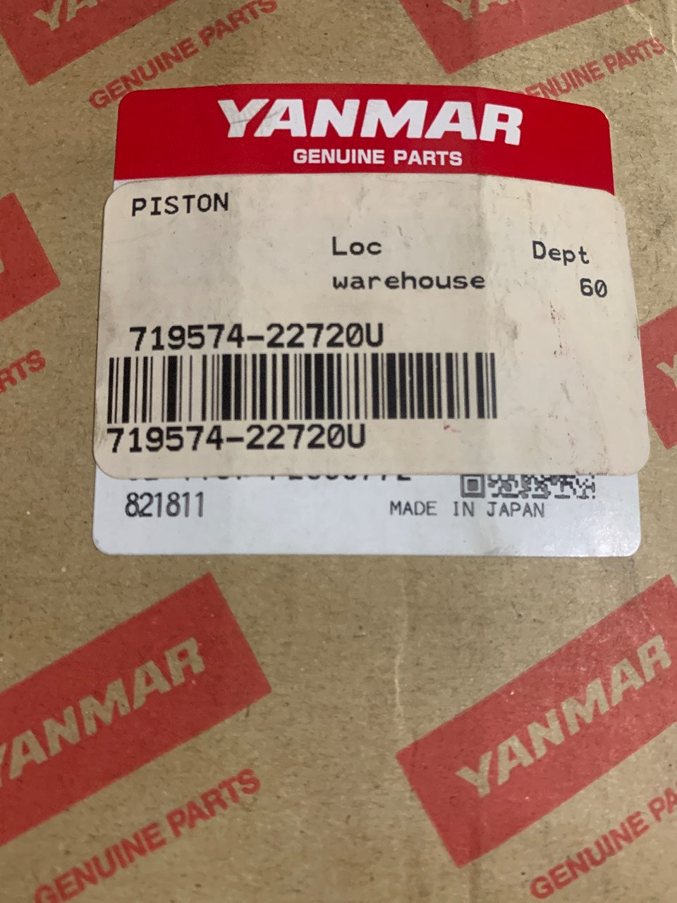 Yanmar 719574-22720U Genuine Piston - New