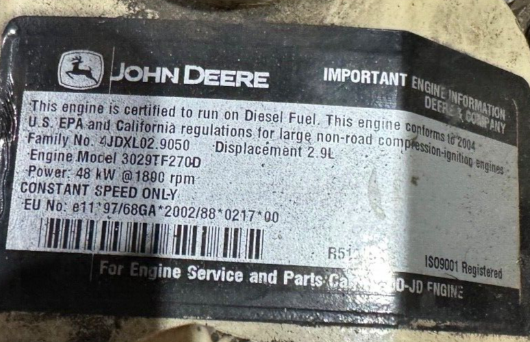 John Deere 3029TF270 Engine - CORE