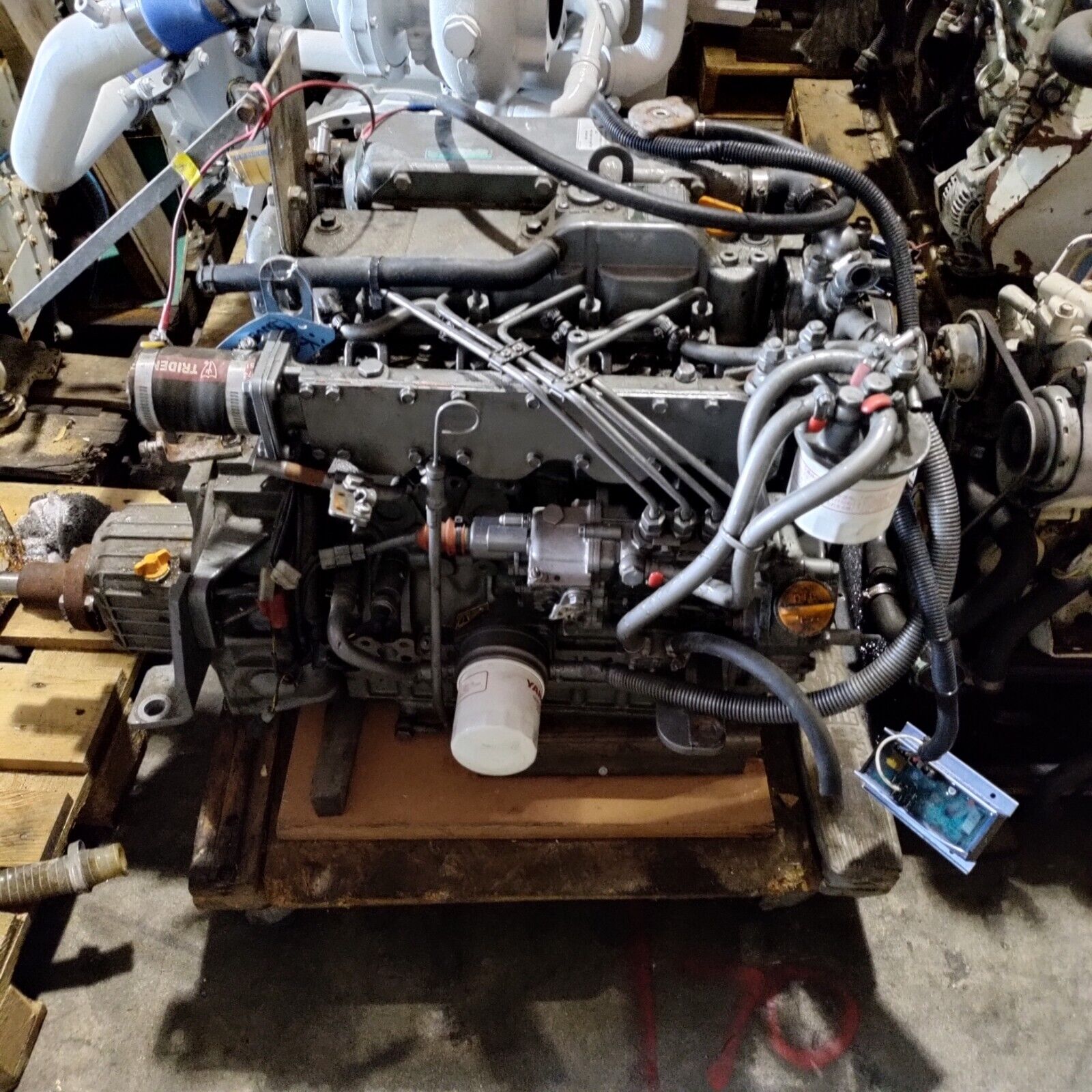 YANMAR 4JH4E  DIESEL MARINE ENGINE 54 HP. w/ TRANSMISSION   RUNNING TAKE OUT