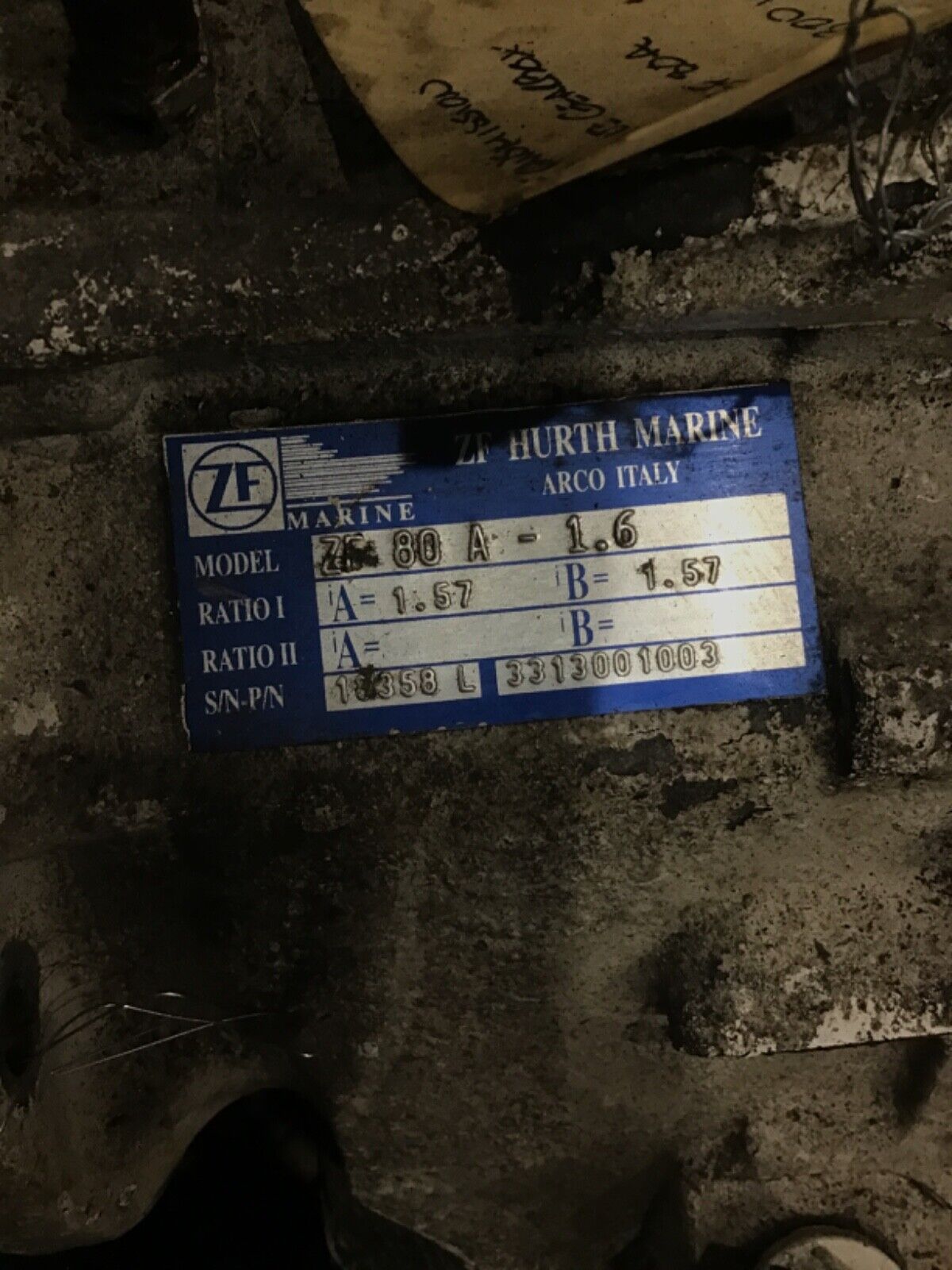 ZF Hurth 80A 1.6X1 Ratio