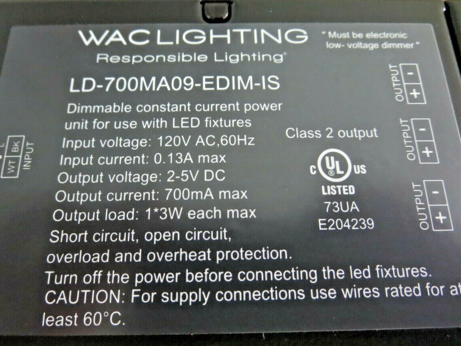 WACLIGHTING / MODEL LD 700MA09-EDIM-IS