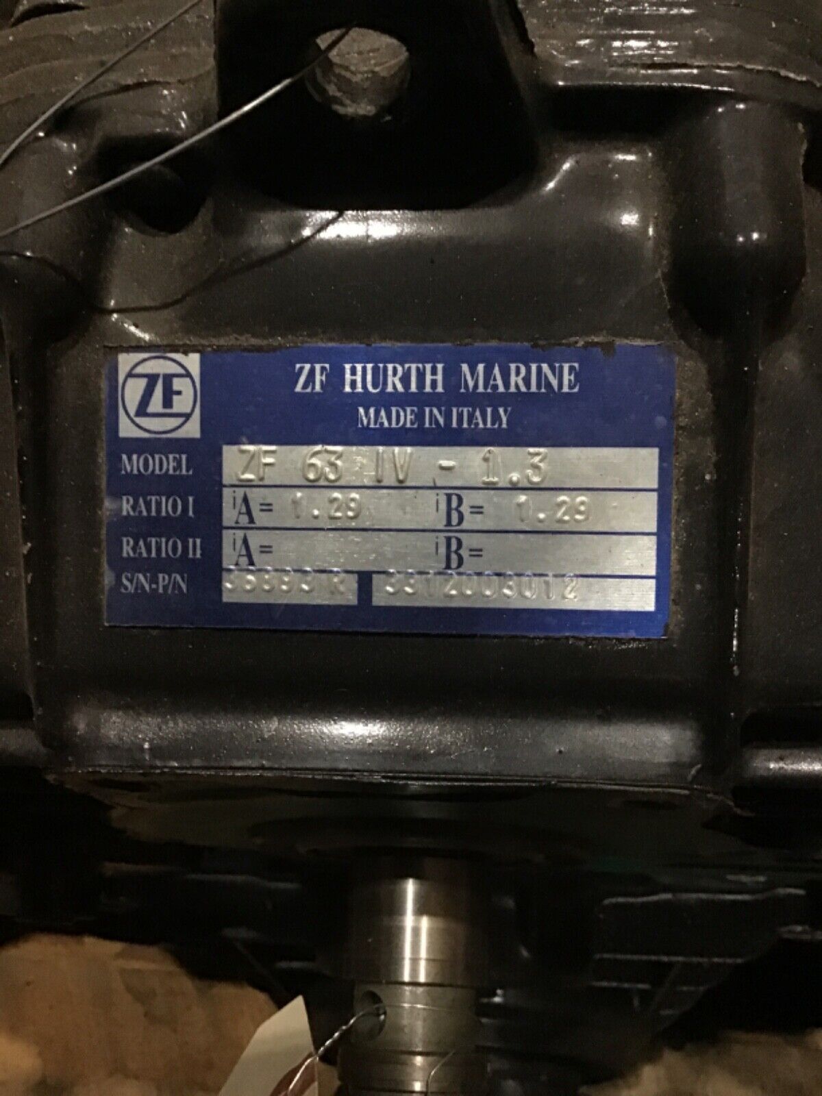 ZF Hurth 63 IV 1.29 x 1 Ratio