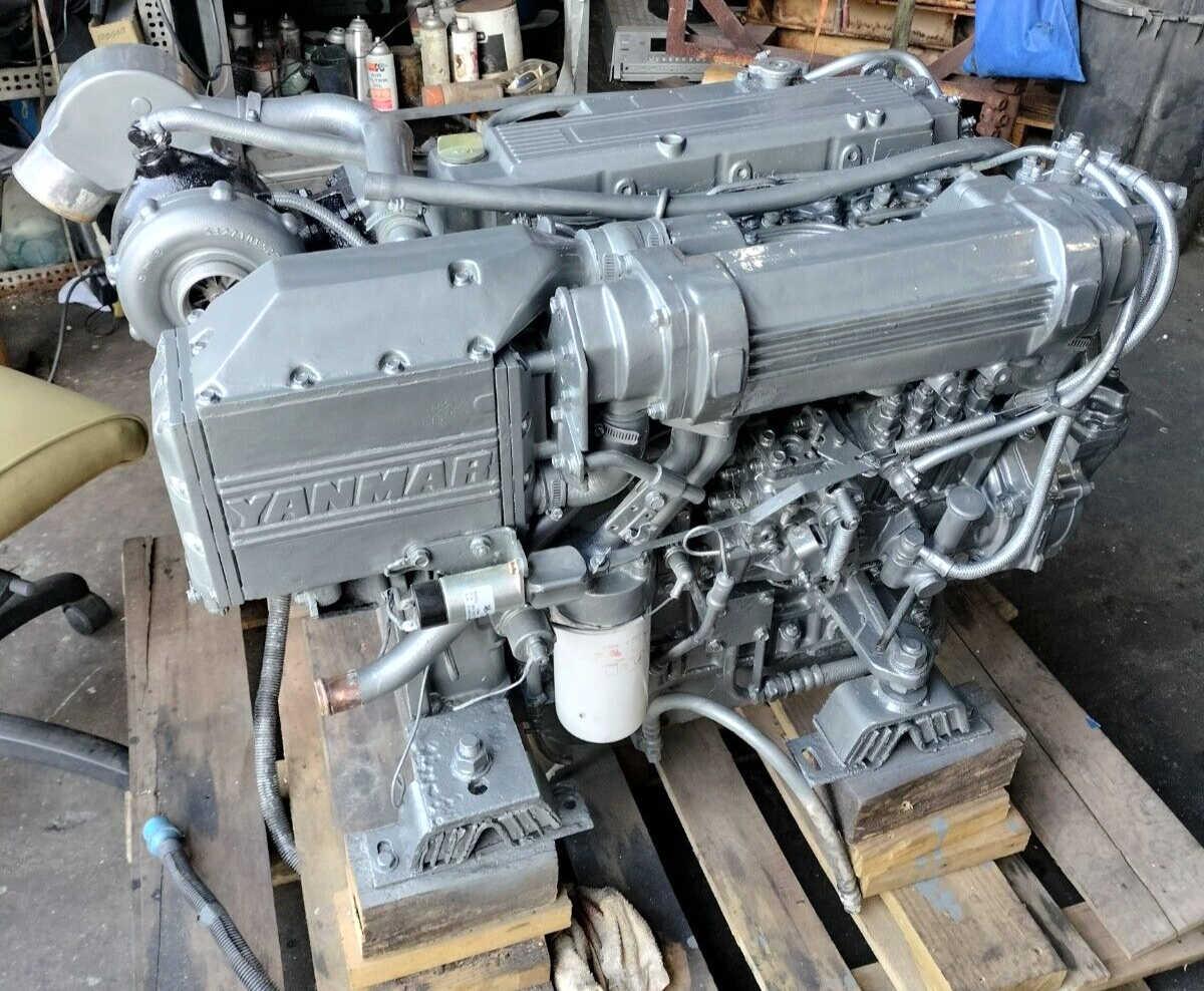 YANMAR 4LH-DTE DIESEL MARINE ENGINE 3.46 L - 140 + HP.  BOBTAIL ENGINE 850 HOURS