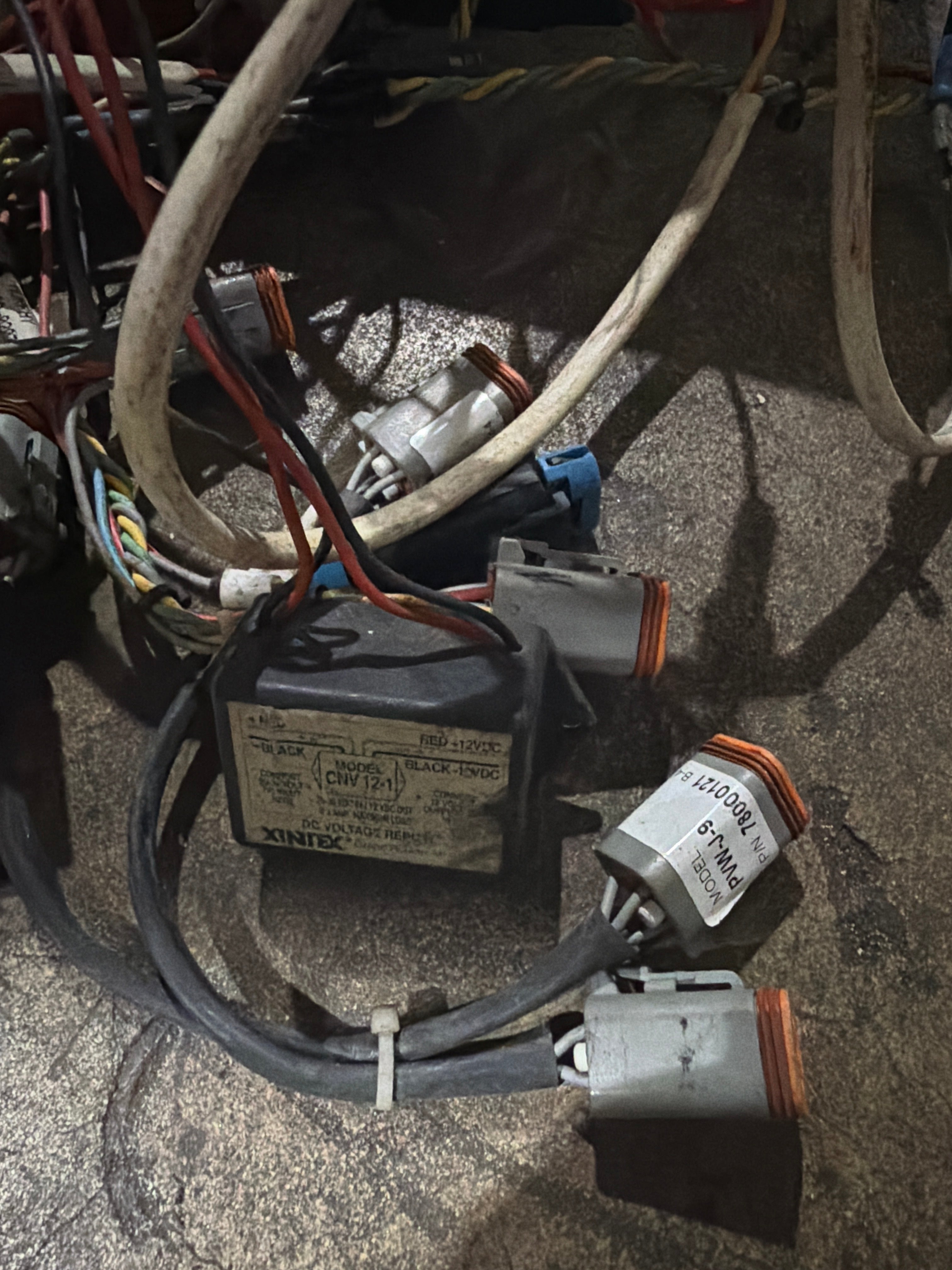 Boat Helm Wiring Harness with Ignition & Triple Bilge Switch Panels and Xintex CNV 12-1 Voltage Reducer - Used