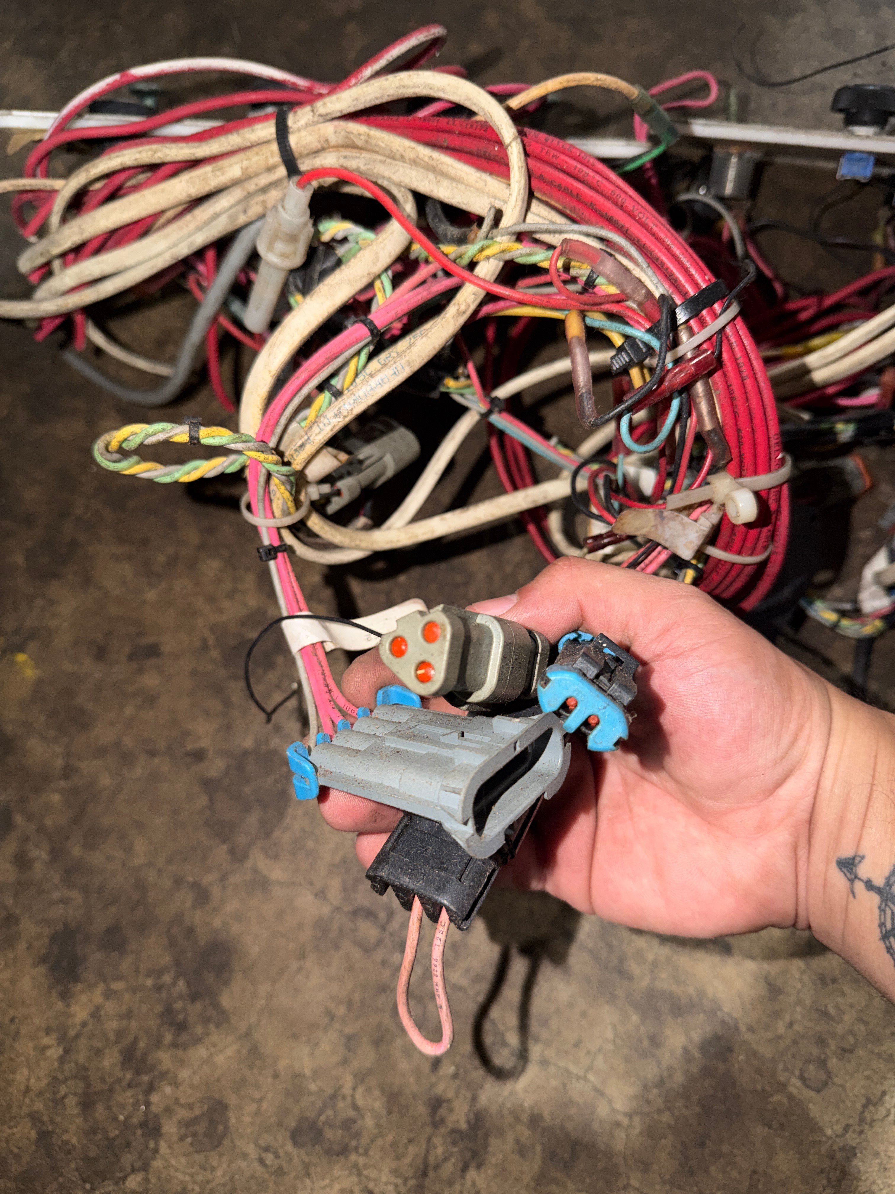 Boat Helm Wiring Harness with Ignition & Triple Bilge Switch Panels and Xintex CNV 12-1 Voltage Reducer - Used