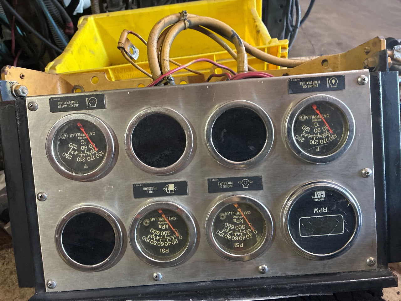 Caterpillar Marine Engine Instrument Gauge Panel Assembly - Used