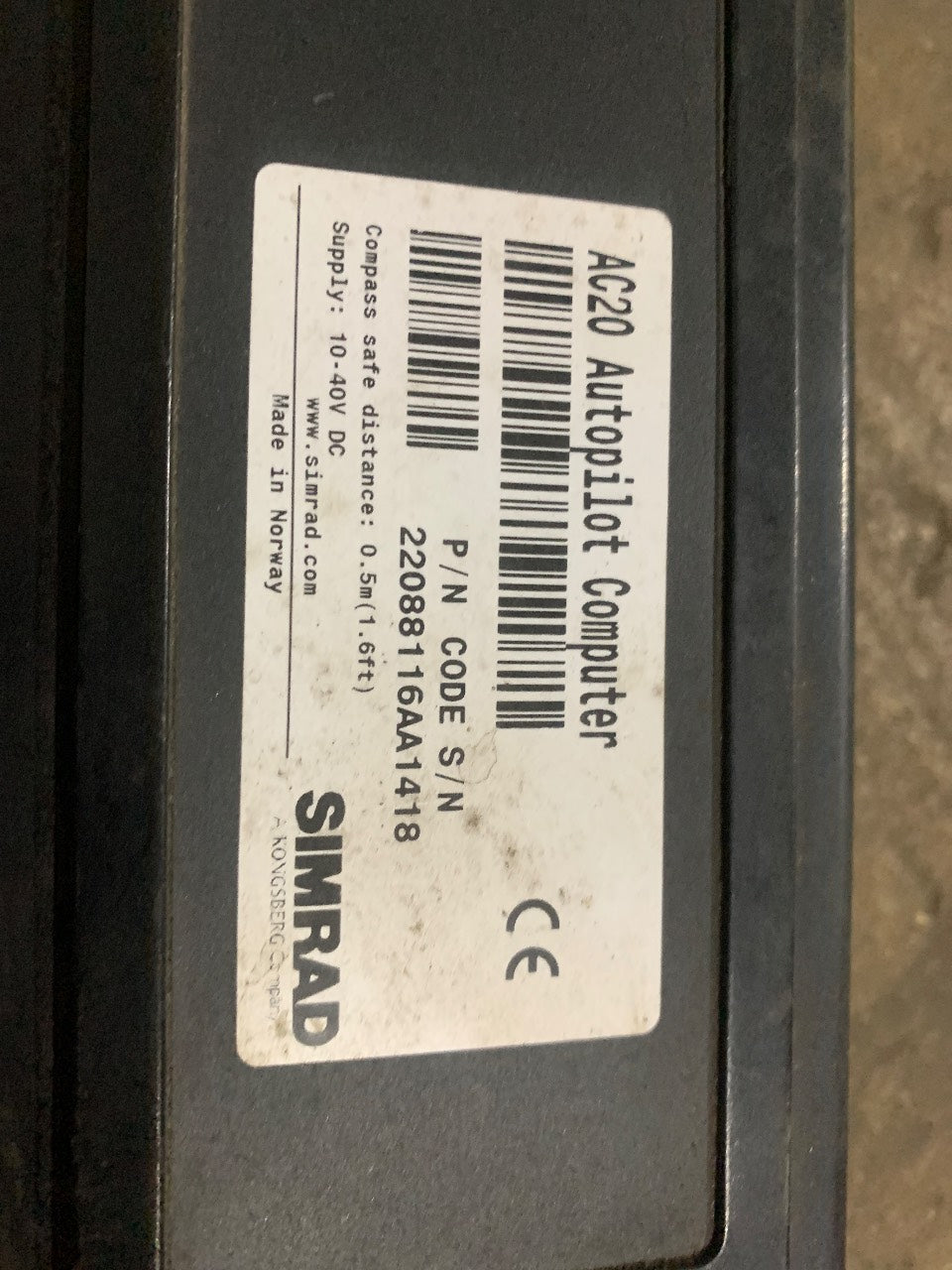 Simrad 22088116 AC20 Autopilot Computer Junction Unit - Used