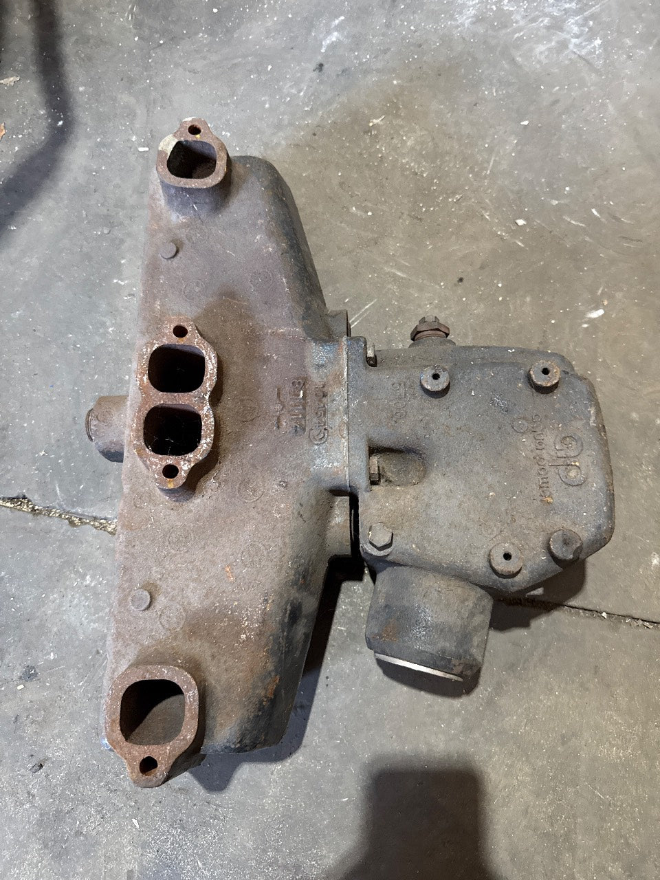 Aqua Power Marine Exhaust Manifold with Riser End Cap for GM V6 4.3L MerCruiser - Used