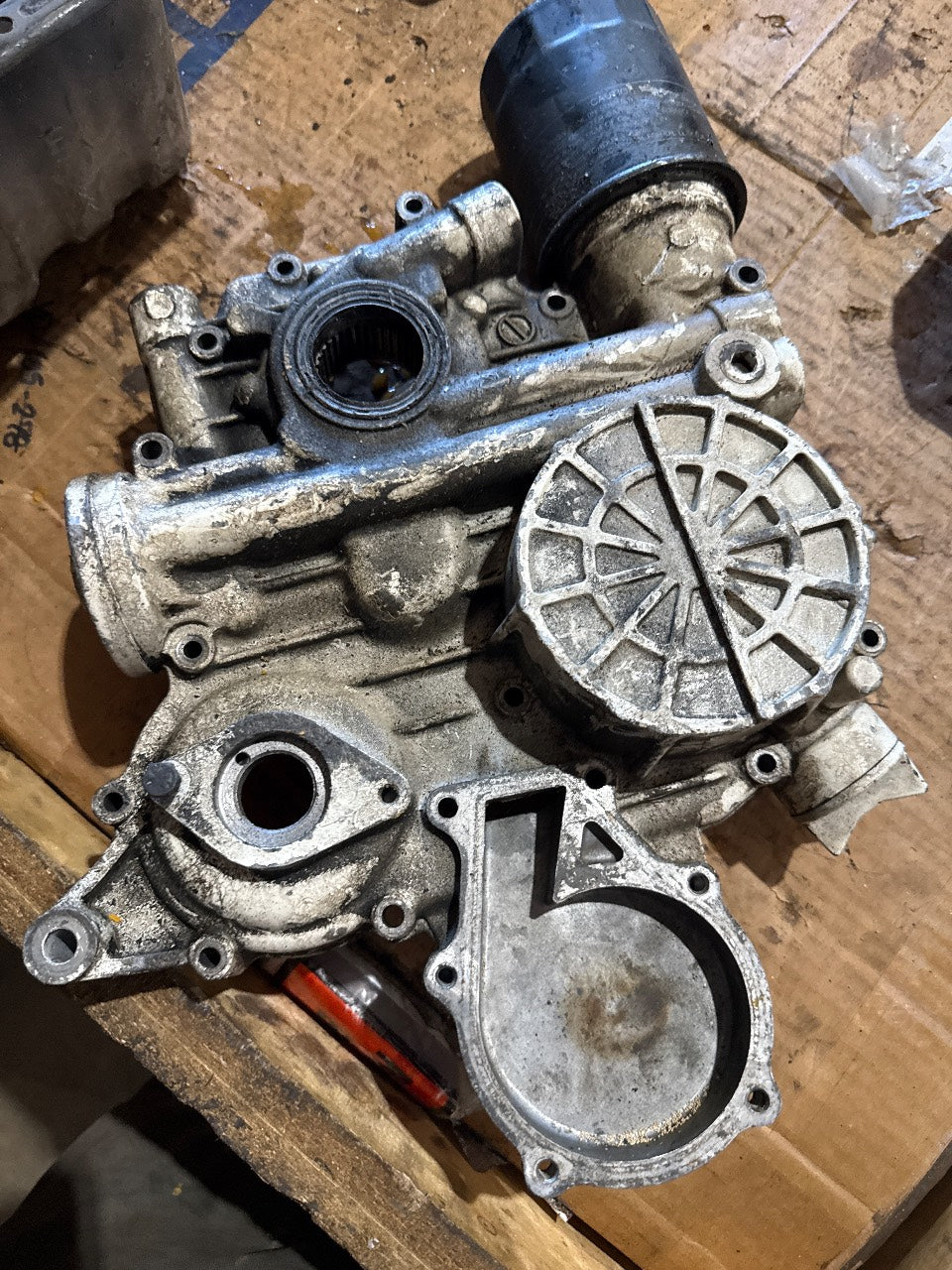 Kubota D905 / D1105 Timing Gear Case Front Cover with Oil Filter Housing - Used
