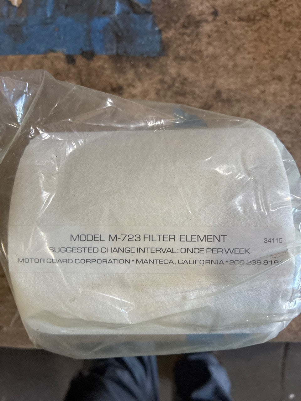 Motor Guard M-723 Sub-Micronic Compressed Air Filter Element - New