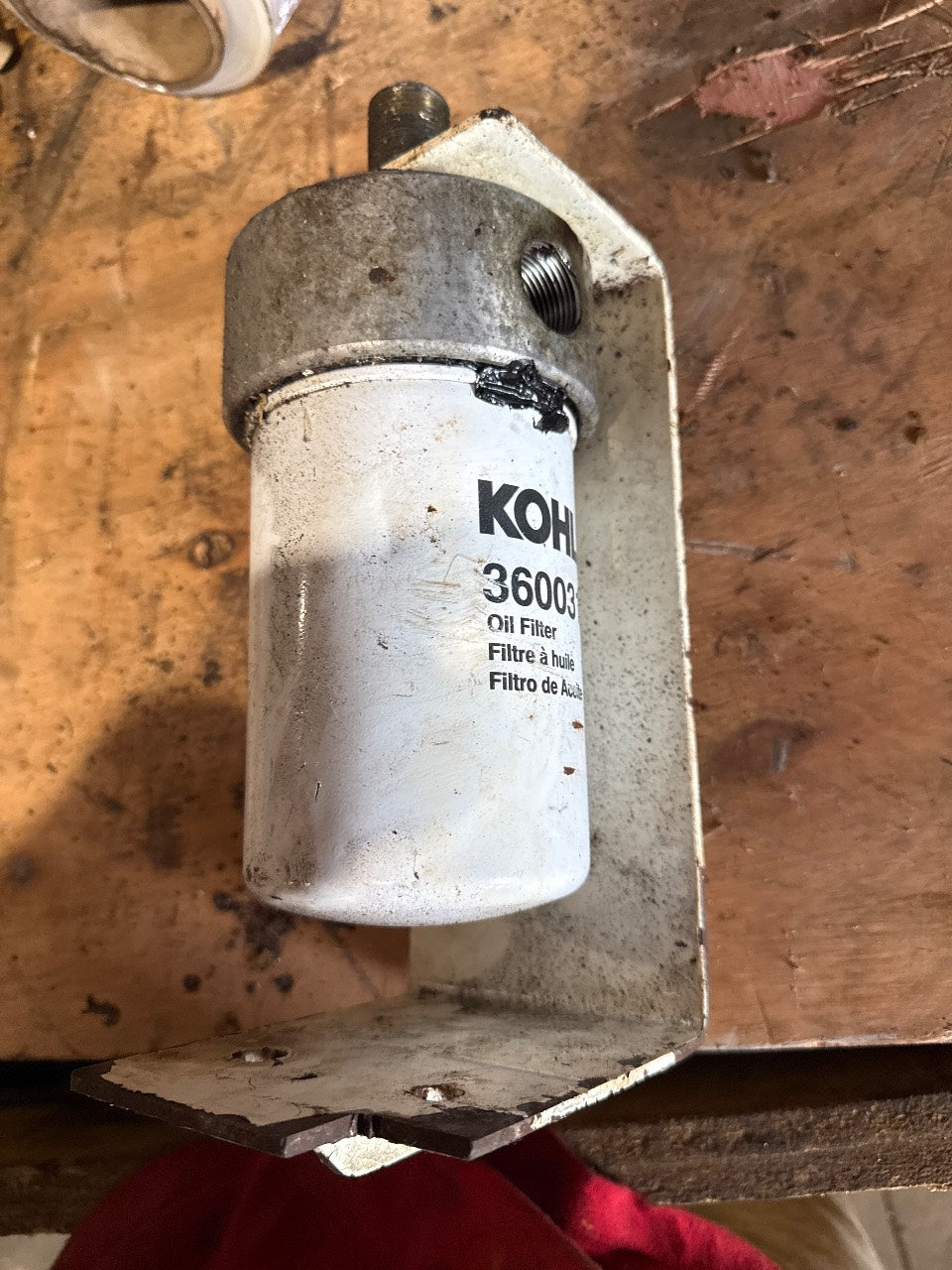 Kohler 360031 Oil Filter with Remote-Mount Bracket & Adapter Head - Used
