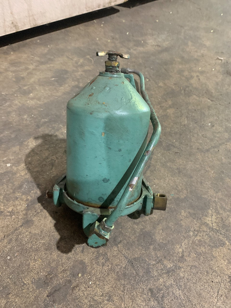 Volvo Penta Centrifugal Bypass Oil Filter (Spinner) Assembly with Bracket and Feed Line - Used