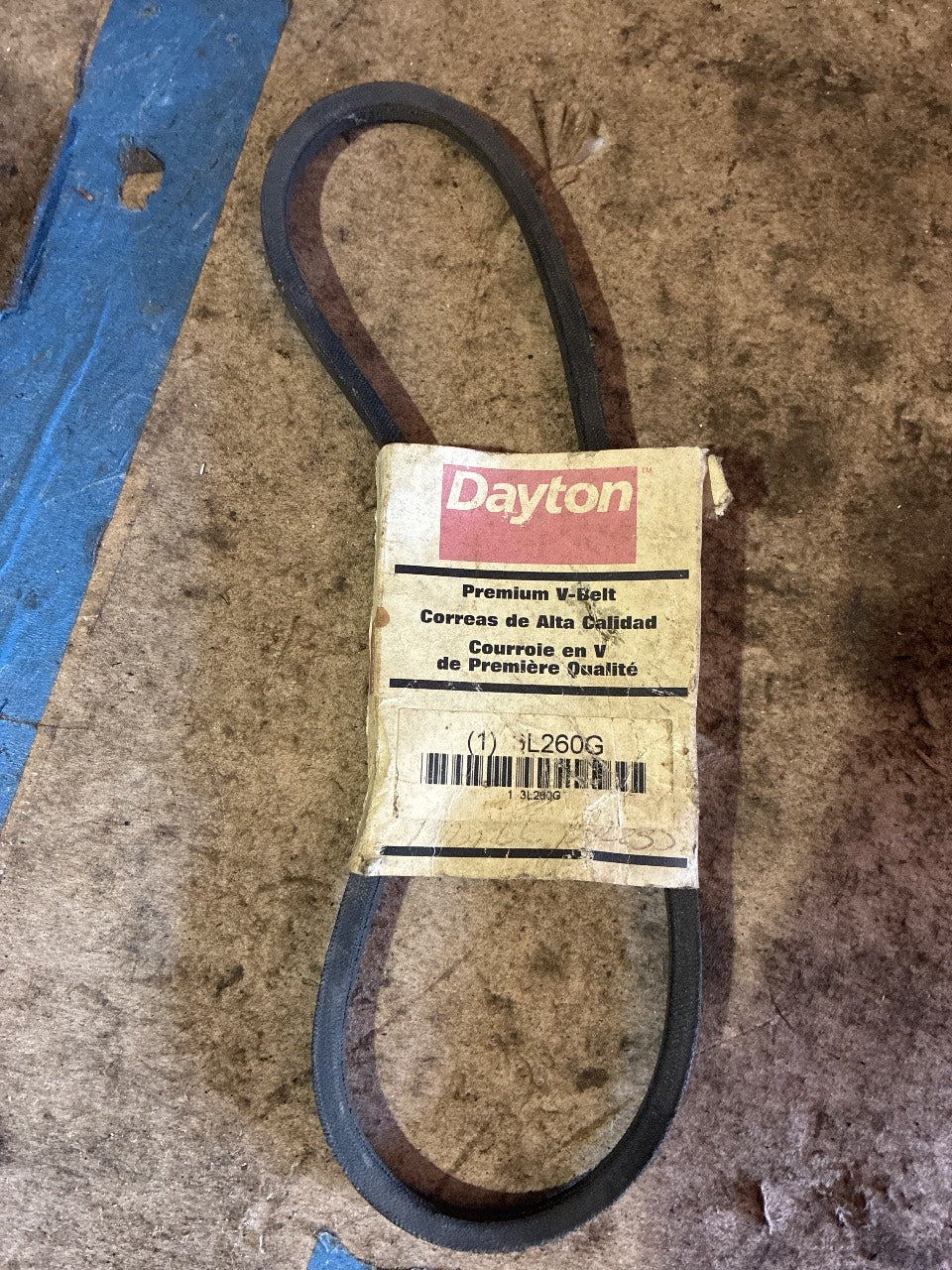 Dayton 3L260G Premium V-Belt 3/8" x 26" - New