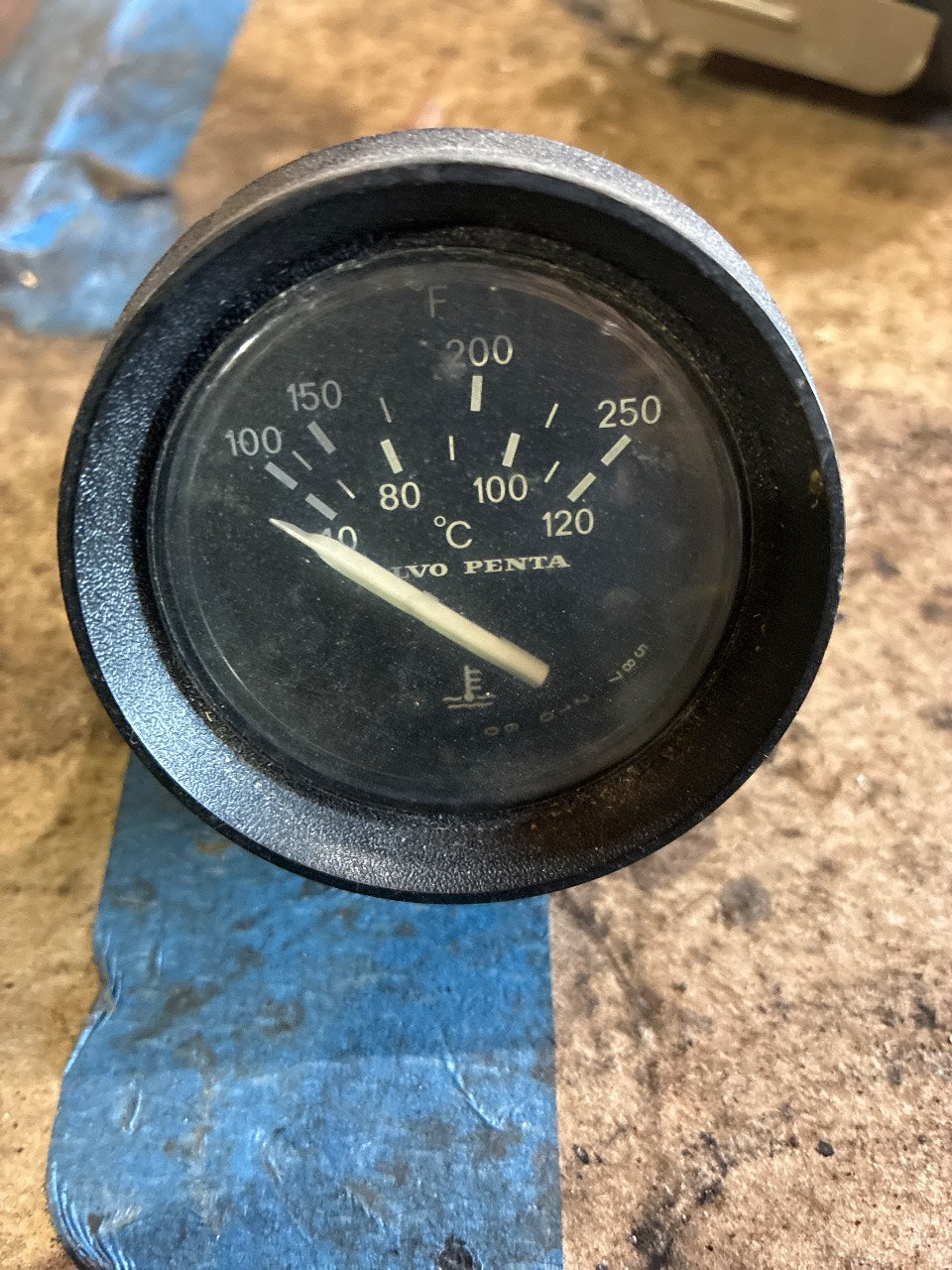 Volvo Penta 873195 Coolant Water Temperature Gauge 40-120°C / 100-250°F - Used