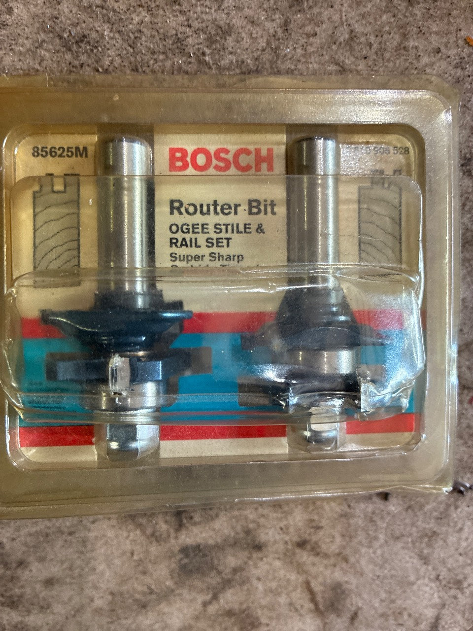 Bosch 85625M Ogee Stile & Rail Router Bit Set 2-Piece Carbide Tipped 1/2" Shank - New