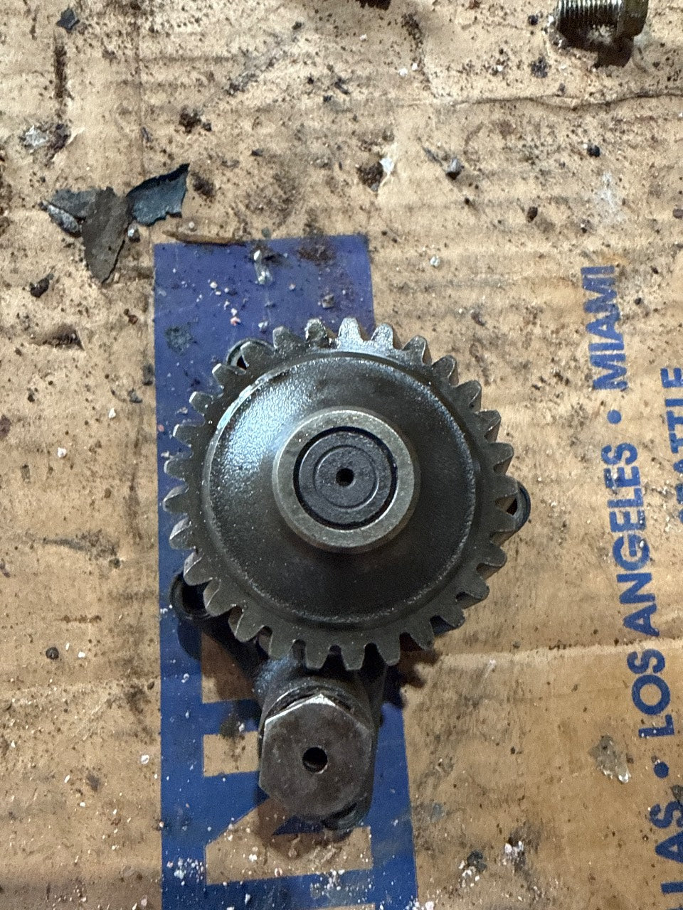 Yanmar Oil Pump Assembly with Drive Gear and Pressure Relief - Used Take-Off
