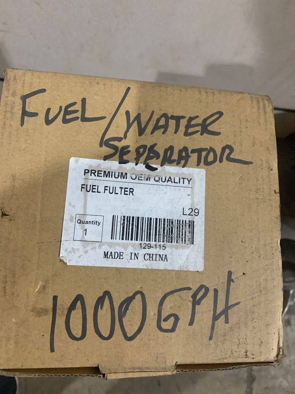 1000 Series 129-115 Diesel Fuel/Water Separator Assembly 1000 GPH - New