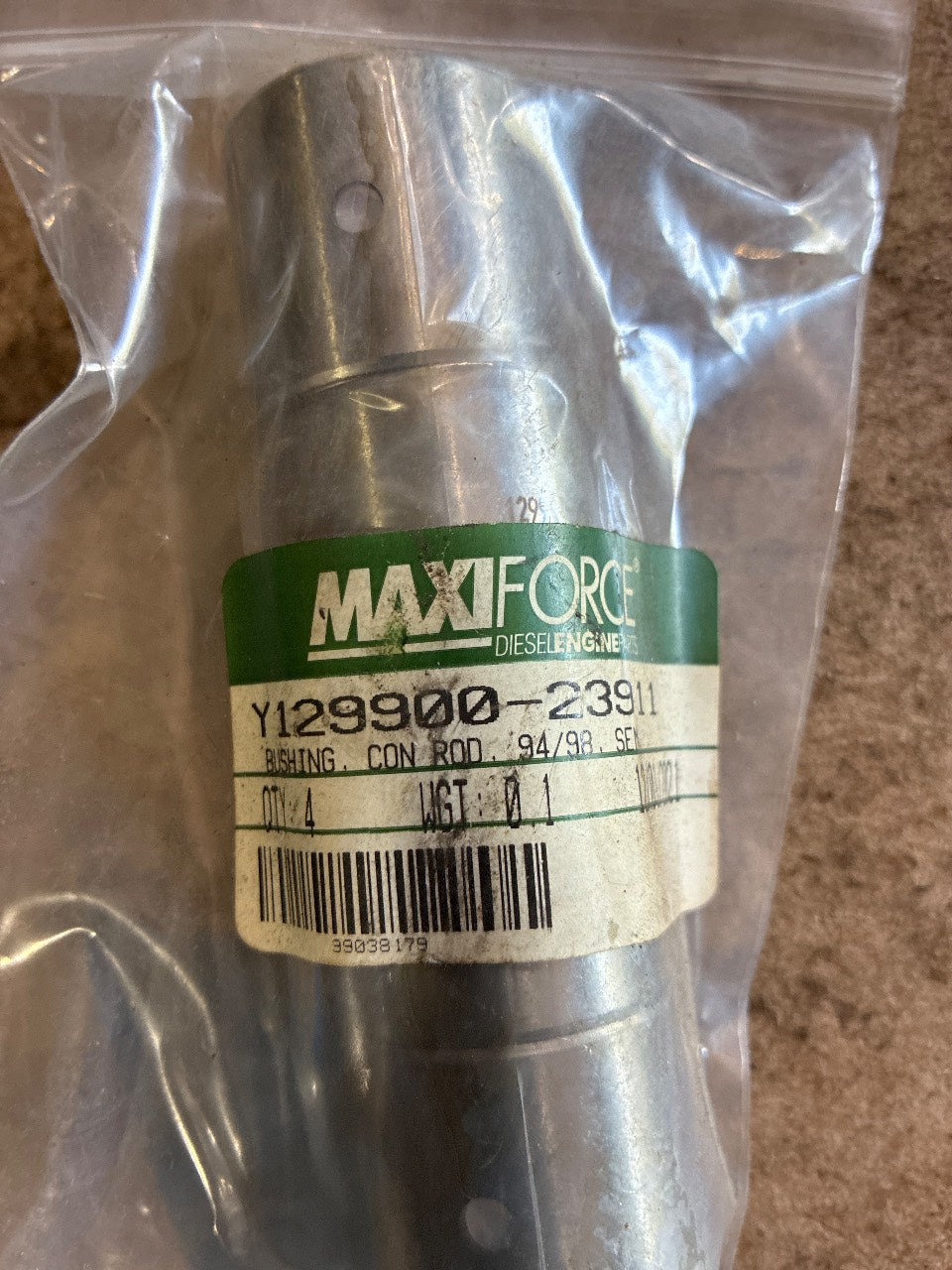 Maxiforce Y129900-23911 Connecting Rod Bushing Set of 4 for Yanmar 4TNV94 / 4TNV98 - New
