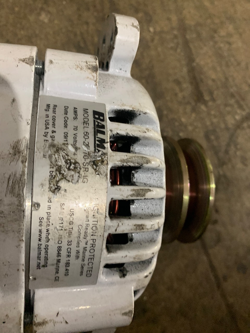 Balmar 60-24-70-SR-IG 70A 24V Single Foot Marine Alternator - Used
