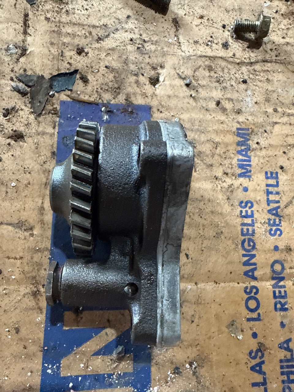 Yanmar Oil Pump Assembly with Drive Gear and Pressure Relief - Used Take-Off