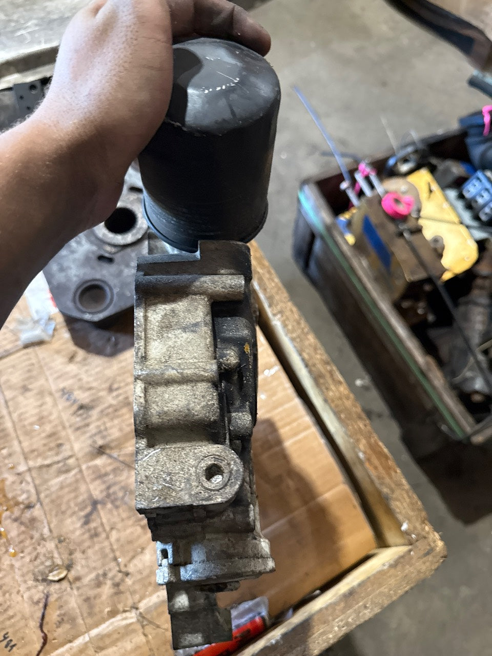 Kubota D905 / D1105 Timing Gear Case Front Cover with Oil Filter Housing - Used