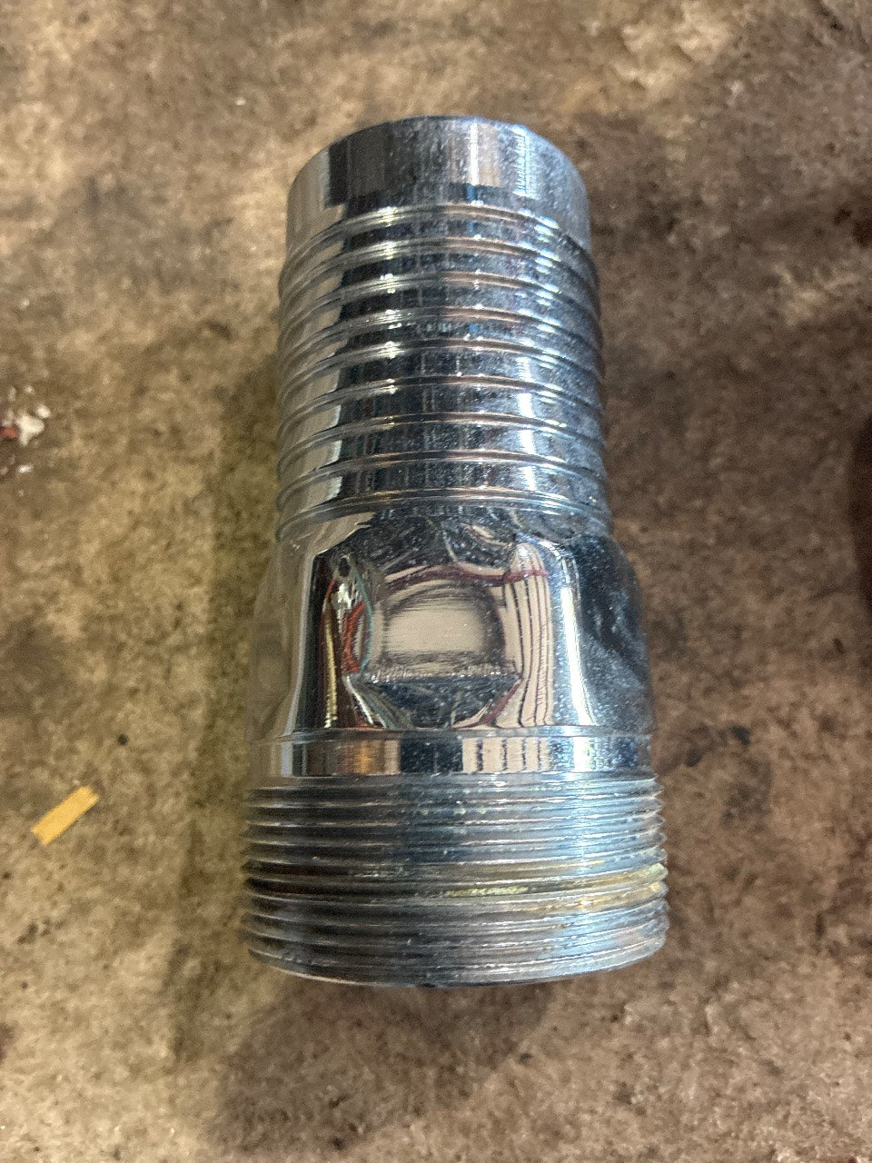 Chrome-Plated Combination Hose Nipple 1-1/2" NPT x 1-1/2" Hose Barb - Used