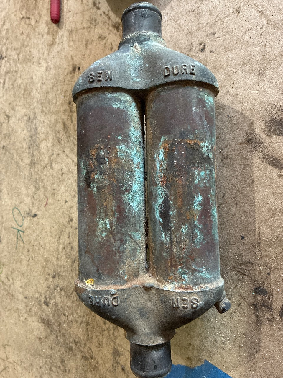Sen-Dure 468 Dual-Barrel Marine Oil / Transmission Cooler Heat Exchanger - Used Core