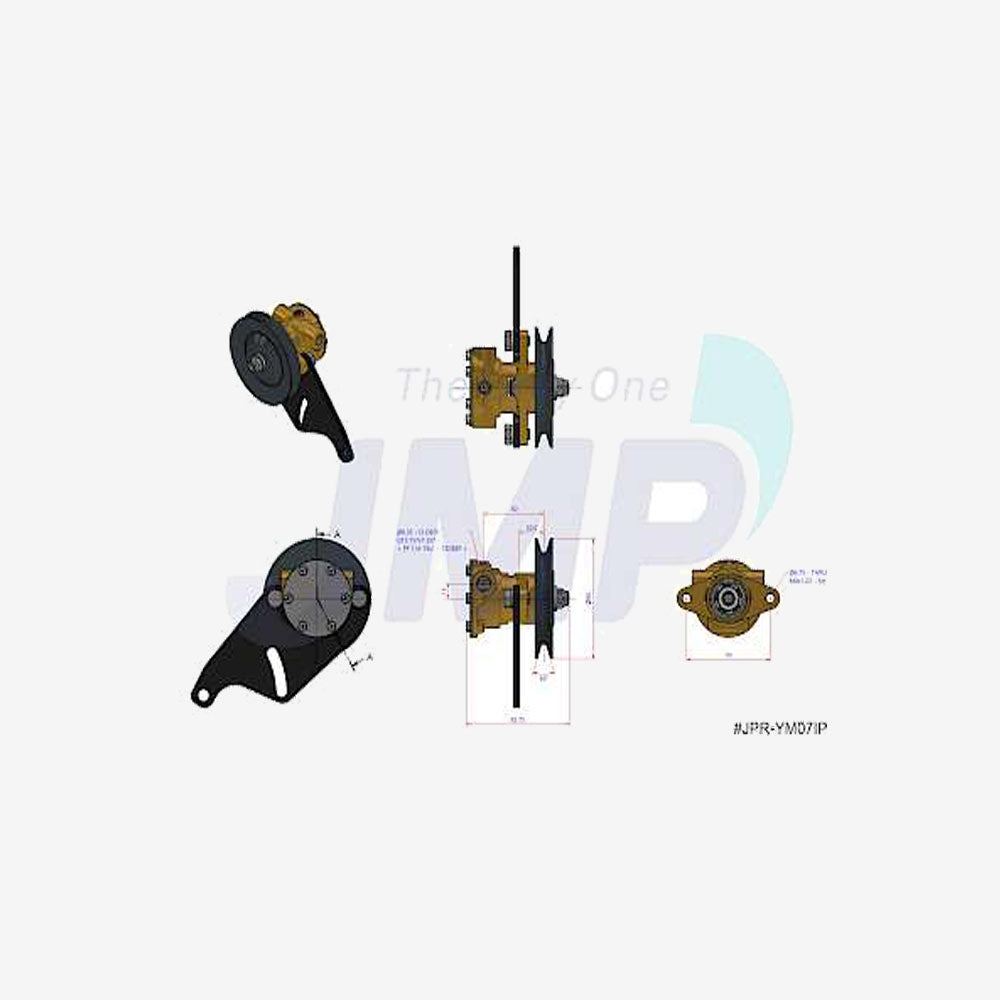 JPR-YM07IP JMP Marine Raw Water Pump for Yanmar 2GM20 3GM30 with Pulley and Bracket