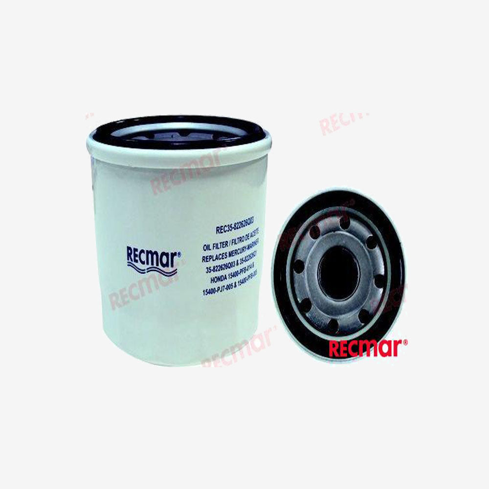 Recmar Oil Filter REC35-822626Q03 for Mercruiser & Honda Outboard Engines