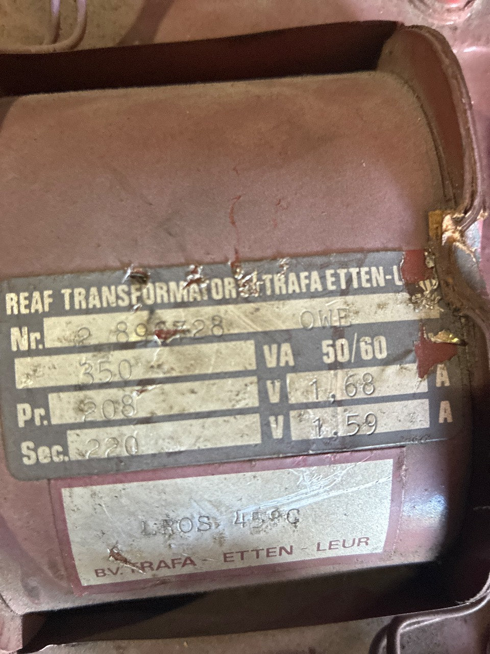 BV Trafa Etten-Leur REAF 350VA Isolation Transformer 208V/220V - Used
